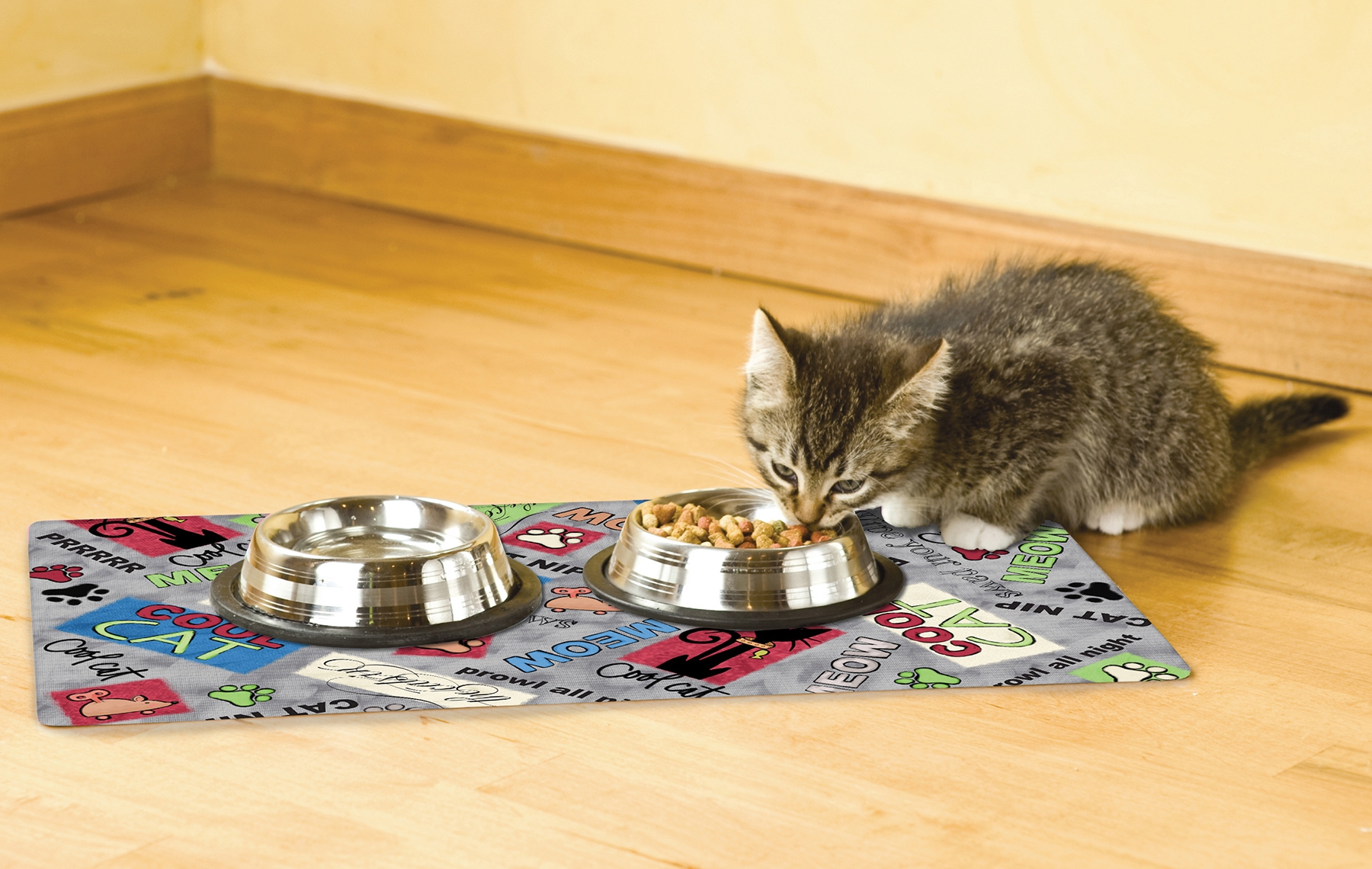 Personalized Pet Bowl Placemat, Custom Dog & Cat Feeding Mat - Absorbent/Waterproof/Machine Washable Drymate